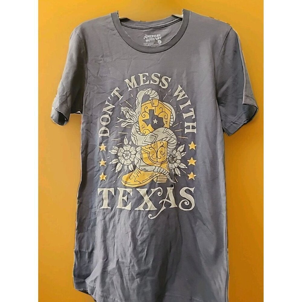 Don't mess with Texas American Highway Distressed Small New A106 Nice Cotton